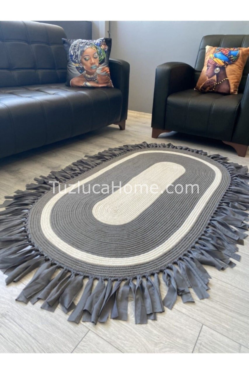 Jüt Halı Doğal El Yapımı Oval Model:212