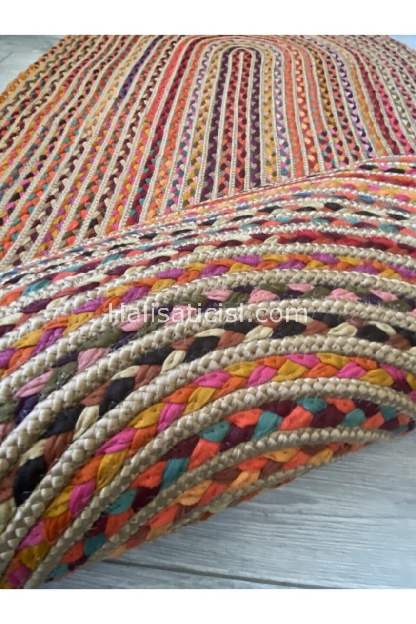 Jüt Halı Doğal El Yapımı Oval Model:403