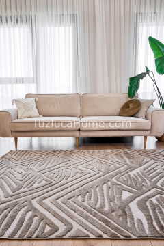 İskandinav Bohem Tarz Makine Halısı 02 vizon