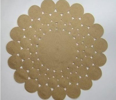 Jüt Halı Doğal El Yapımı Daire  Model:302