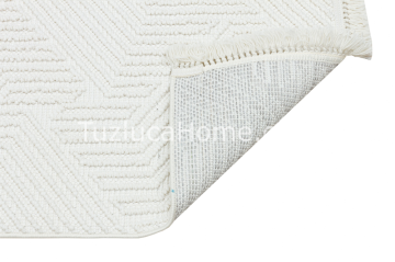 Jade İskandinav Bohem Tarz Özel Ölçü Kesme Makina Halısı 03 ekru