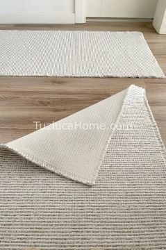Tuzluca Home Butik 4 Tarafı Kendinden Saçaklı Makine Halısı Özel Ölçülü BEJ