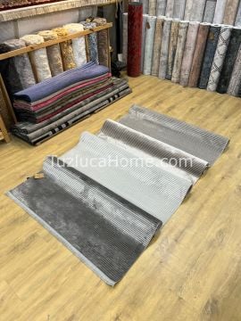 Saten Kadife Çamaşır Makinasında Yıkanabilir Özel Ölçü İnce Dokuma Makina Halısı 01 Antrasit
