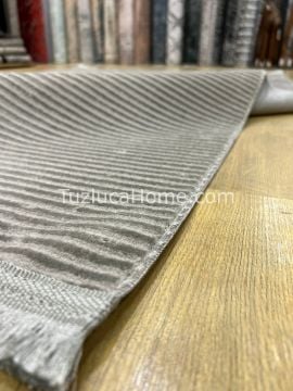 Saten Kadife Çamaşır Makinasında Yıkanabilir Özel Ölçü İnce Dokuma Makina Halısı 01 Gri