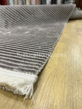 Saten Kadife Çamaşır Makinasında Yıkanabilir Özel Ölçü İnce Dokuma Makina Halısı 01 Vizon