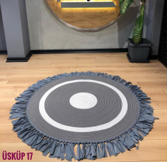 Jüt Halı Doğal El Yapımı Model:225 150x150 YUVARLAK