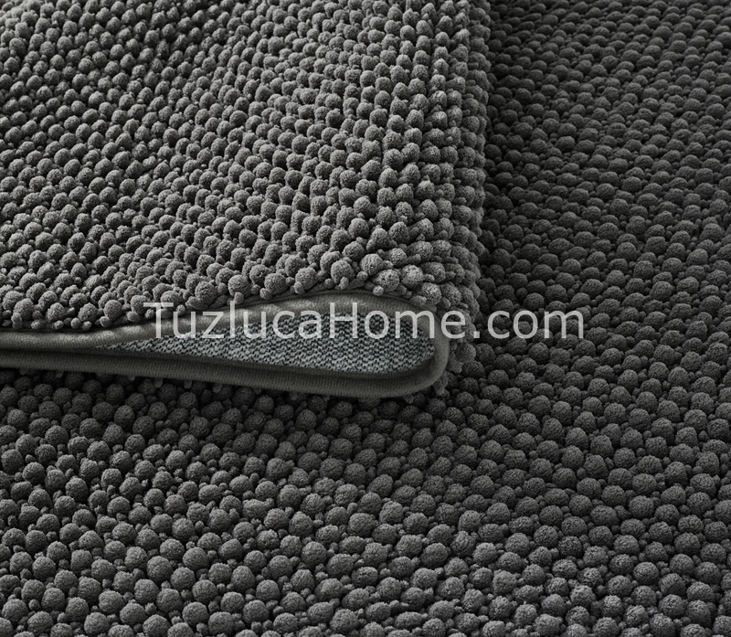 Zenith Çamaşır Makinasında Yıkanabilir Özel Ölçülü Bukle Dokuma Kaymaz Taban Halı Antrasit