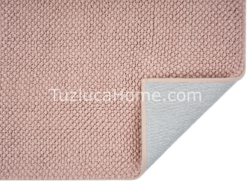 Zenith Çamaşır Makinasında Yıkanabilir Özel Ölçülü Bukle Dokuma Kaymaz Taban Halı Pembe