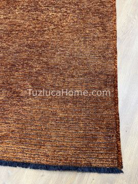 Zenith Çamaşır Makinasında Yıkanabilir Özel Ölçülü Şönil Dokuma Kaymaz Taban Kilim Kiremit