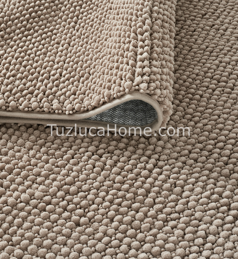 Zenith Çamaşır Makinasında Yıkanabilir Özel Ölçülü Bukle Dokuma Kaymaz Taban Halı Vizon