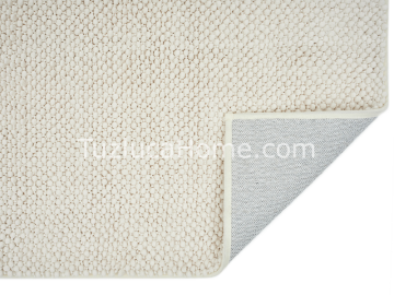 Zenith Çamaşır Makinasında Yıkanabilir Özel Ölçülü Bukle Dokuma Kaymaz Taban Halı Ekru