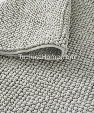 Zenith Çamaşır Makinasında Yıkanabilir Özel Ölçülü Bukle Dokuma Kaymaz Taban Halı Gri