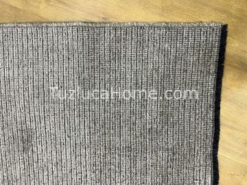 Zenith Çamaşır Makinasında Yıkanabilir Özel Ölçülü Şönil Dokuma Kaymaz Taban Kilim Gri