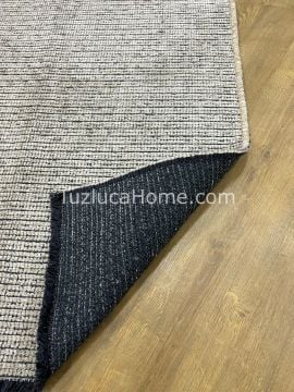 Zenith Çamaşır Makinasında Yıkanabilir Özel Ölçülü Şönil Dokuma Kaymaz Taban Kilim Krem