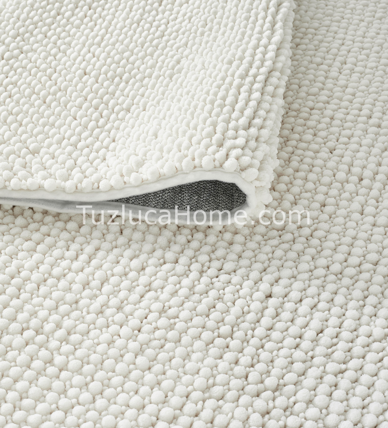 Zenith Çamaşır Makinasında Yıkanabilir Özel Ölçülü Bukle Dokuma Kaymaz Taban Halı Krem