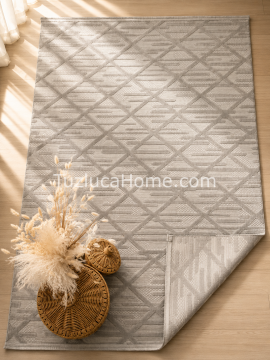 Tuzluca Home Art Çamaşır Makinasında Yıkanabilir Özel Ölçü İnce Dokuma Makina Halısı Gri