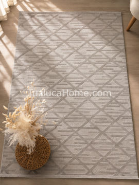 Tuzluca Home Art Çamaşır Makinasında Yıkanabilir Özel Ölçü İnce Dokuma Makina Halısı Gri