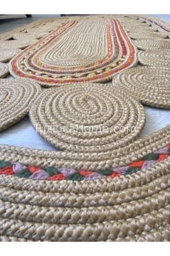 Jüt Halı Doğal El Yapımı Oval Model:401