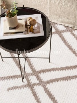 Tuzluca Home Bohem İskandinav Tarz Özel Ölçülü l Makina Halısı 03 Bej