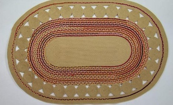 Jüt Halı Doğal El Yapımı Oval Model:430 100X200