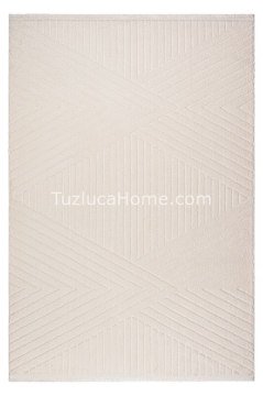 Tuzluca Home Leo Peluş Dokulu Makine Halısı Özel Ölçülü 01 Krem