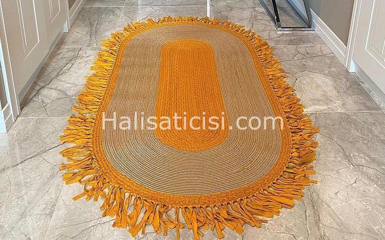 Jüt Halı Doğal El Yapımı Oval Model:430 120X180