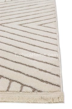 Tuzluca Home Leo Peluş Dokulu Makine Halısı Özel Ölçülü 01 Krem Bej