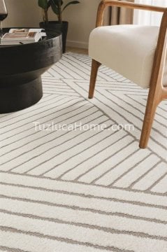 Tuzluca Home Leo Peluş Dokulu Makine Halısı Özel Ölçülü 01 Krem Bej