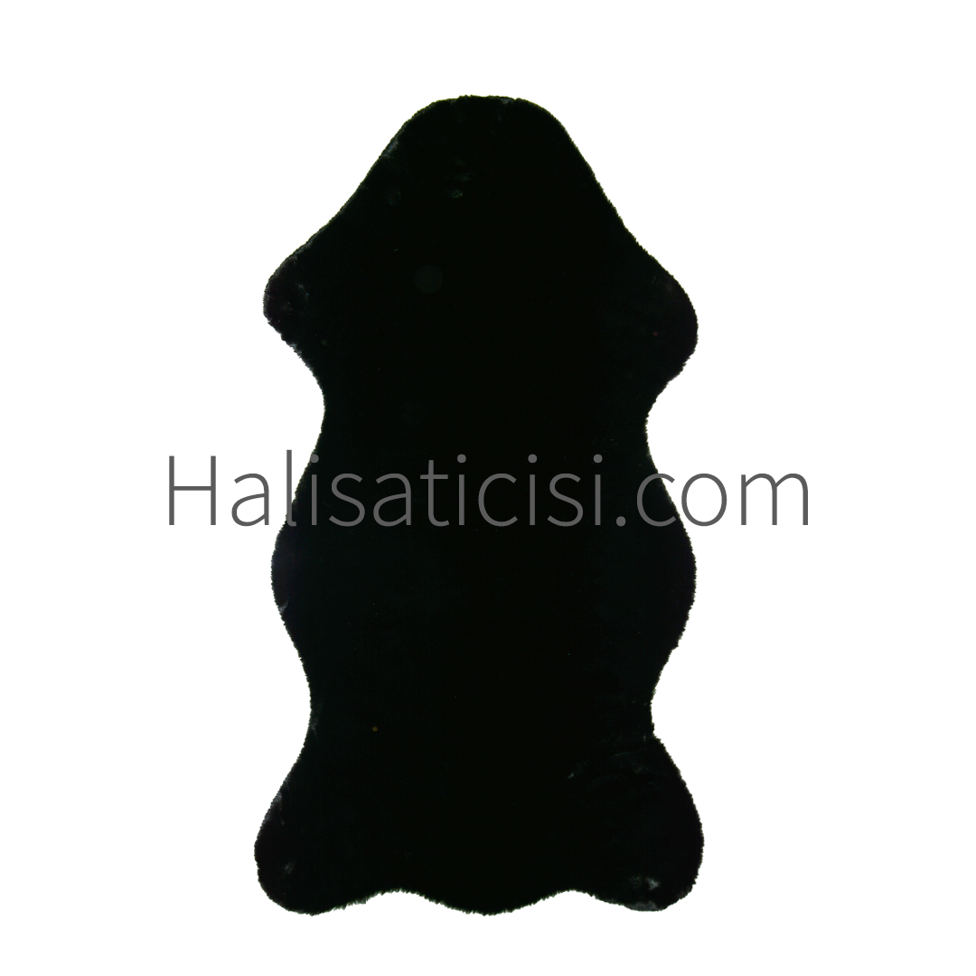 Bulut Tavşan Post, Peluş Halı Siyah 100x150