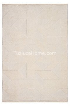 Tuzluca Home Leo Peluş Dokulu Makine Halısı Özel Ölçülü 02 Krem