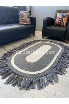 Jüt Halı Doğal El Yapımı Oval Model:212