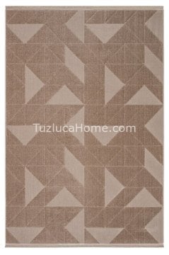 Tuzluca Home Leo Peluş Dokulu Makine Halısı Özel Ölçülü 02 Bej Kahve