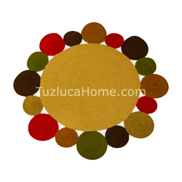 Jüt Halı Doğal El Yapımı Daire Model:415