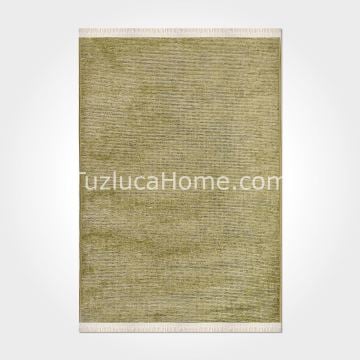 Tuzluca Home Yıkanabilir Sade Dokuma Kilim Özel Ölçü Yeşil