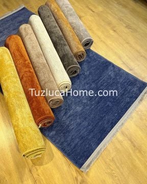 Tuzluca Home Yıkanabilir Sade Dokuma Kilim Özel Ölçü Gri