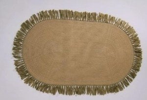 Jüt Halı Doğal El Yapımı Oval Model:306