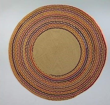 Jüt Halı Doğal El Yapımı Daire Model:407