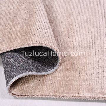 Tuzluca Home Yıkanabilir Sade Dokuma Kilim Özel Ölçü Vizon