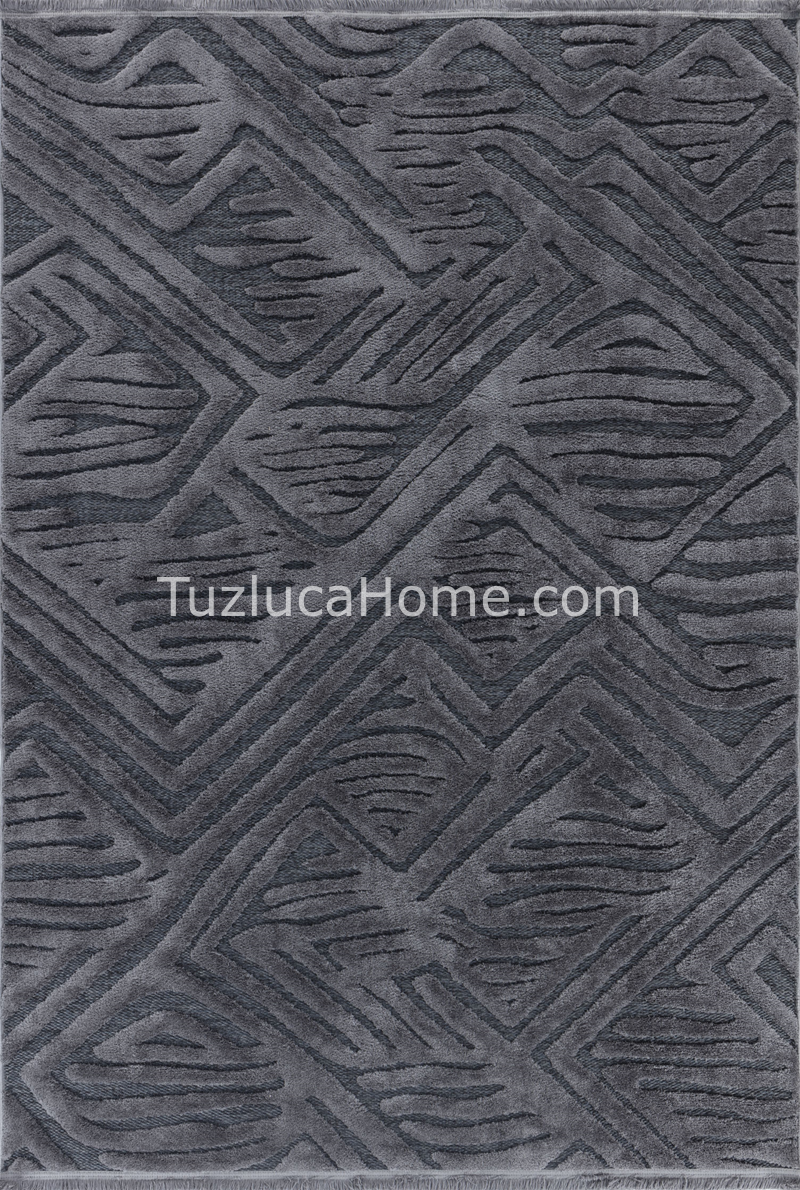 İskandinav Bohem Tarz Makine Halısı 02 antrasit